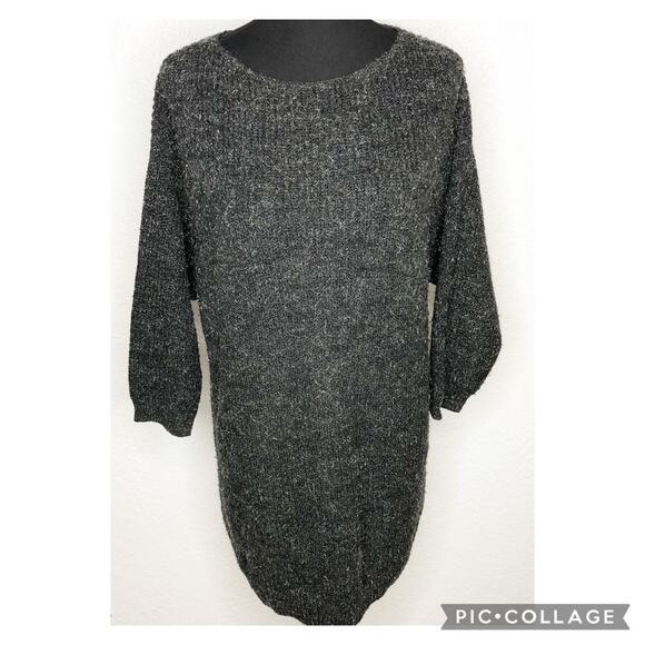 Diane von Furstenberg Sportswear vintage charcoal gray sweater tunic - Picture 1 of 14